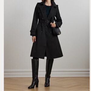 Ralph Lauren Double-Breasted Black Trench Coat